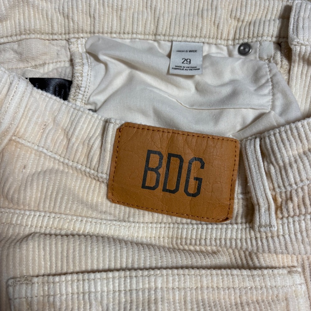 BDG Corduroy High and‎ Wide Corduroy Pants Cream High Rise Women's Size 29 - Picture 10 of 11